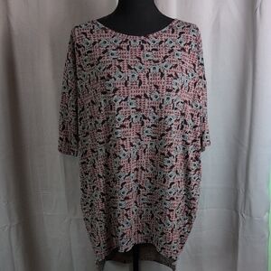 LuLaRoe Red and Black Relaxed‎ Tunic with 3/4 Sleeves. Minnie Mouse Nwot